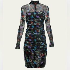 Alice + Olivia DELORA TURTLENECK LONG SLEEVE BEAUTIFUL BLOOM DRESS
